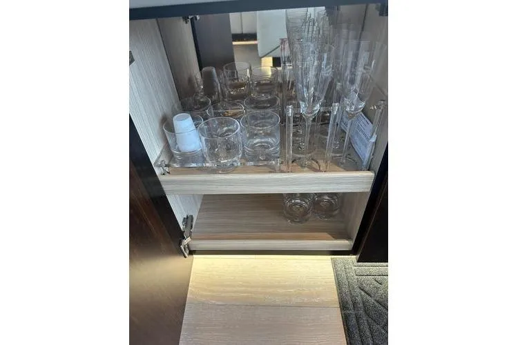 Slide: The Image of Cabinet with glassware on Sunseeker Predator 60 EVO yacht, 2021 model. - 35