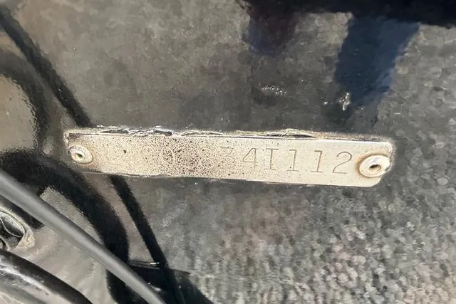 Slide: The Image of Metal identification plate on 2012 Lowe Stinger 18 HP boat hull. - 5