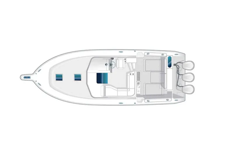 Slide: The Image of Manufacturer Provided Image: Top view of 2023 Pursuit OS 385 Offshore boat layout. - 10