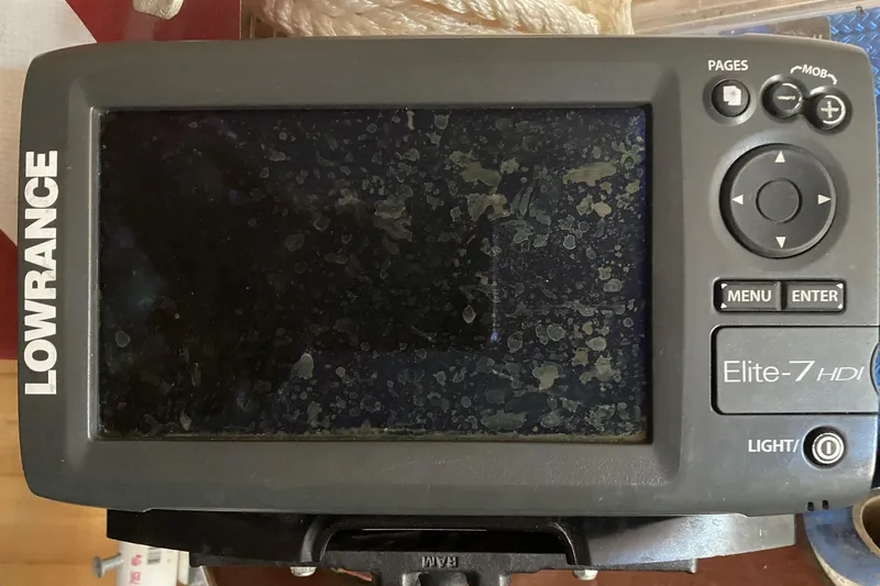 Slide: The Image of Lowrance Elite-7 HDI fish finder on 2013 Crestliner 16 SC boat. - 11