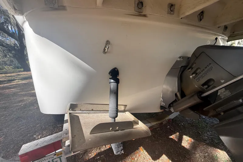 Slide: The Image of Open storage compartment in 2004 Monterey 265 Cruiser boat interior. - 25