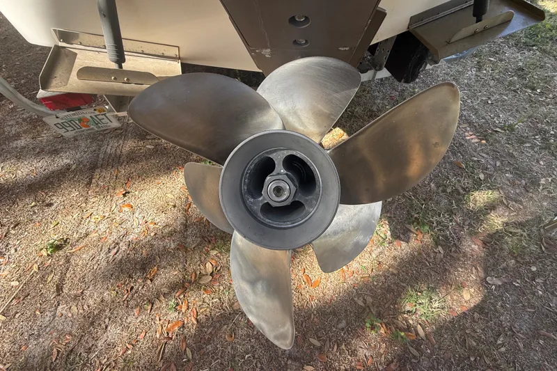 Slide: The Image of 2004 Monterey 265 Cruiser control panel with switches and gauges. - 26