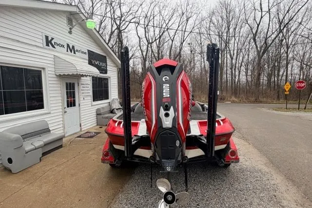 Slide: The Image of 2008 Ranger Z20 Comanche boat parked outside Knox Marine building. - 3
