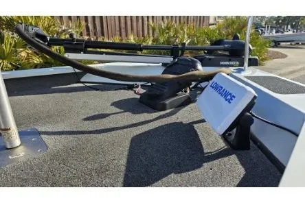 Slide: The Image of 2014 Alumacraft Pro 165 boat deck with Lowrance equipment and Minn Kota trolling motor. - 13