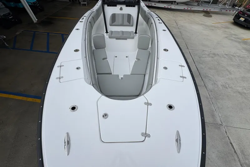 Slide: The Image of 2026 Cape Horn 32 XS boat, top view of spacious deck and seating area. - 20