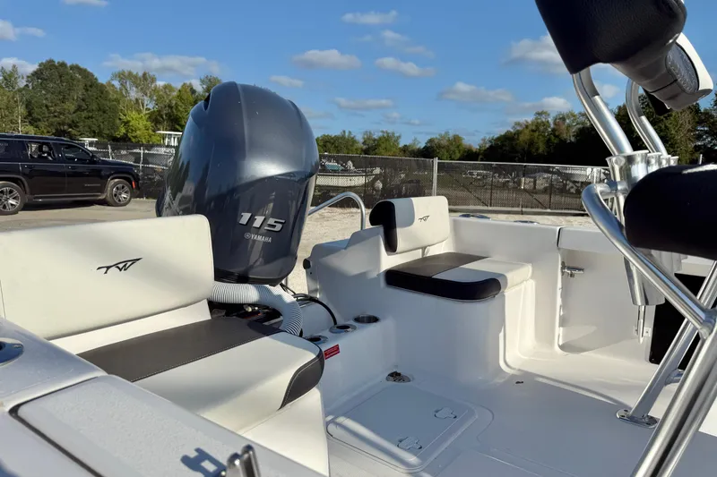 Slide: The Image of 2026 Tidewater 180 CC Adventure boat with Yamaha engine, sleek design, and modern features. - 7