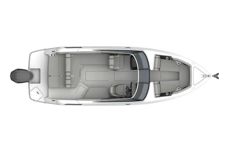 Slide: The Image of Manufacturer Provided Image: 2025 Four Winns H6 OB boat, top view, showcasing spacious seating and modern design. - 25