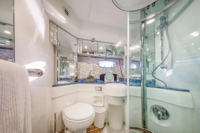 Slide: The Image of Luxurious 2009 Fairline Targa 52 yacht bathroom with modern fixtures and elegant design. - 25