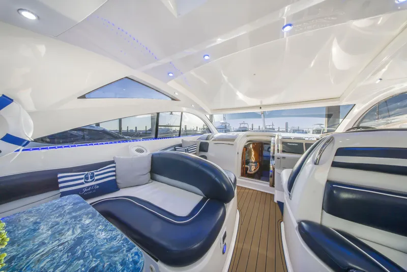 Slide: The Image of Luxurious interior of 2009 Fairline Targa 52 yacht with elegant seating and modern design. - 27