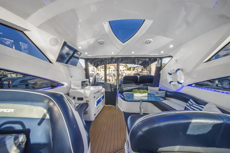 Slide: The Image of Luxurious interior of 2009 Fairline Targa 52 yacht with modern seating and decor. - 31