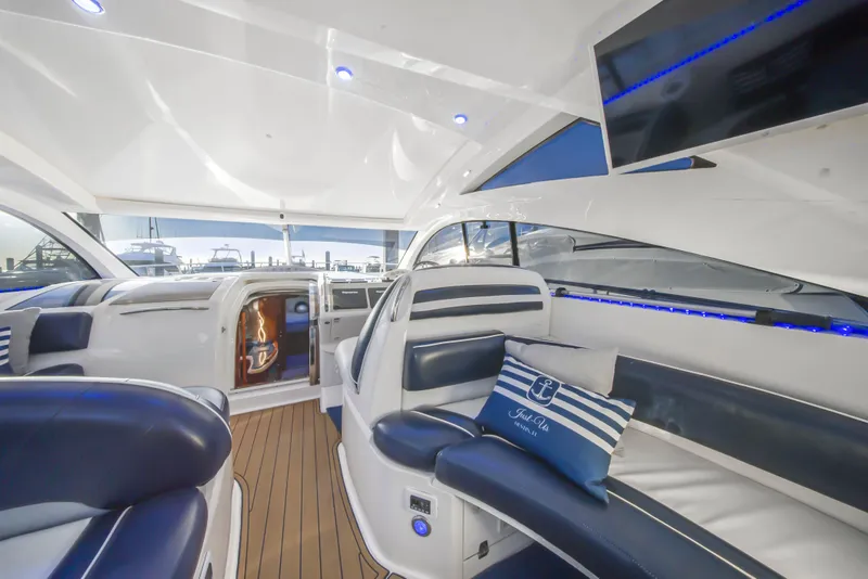 Slide: The Image of Luxurious interior of 2009 Fairline Targa 52 yacht with elegant seating and modern design. - 32