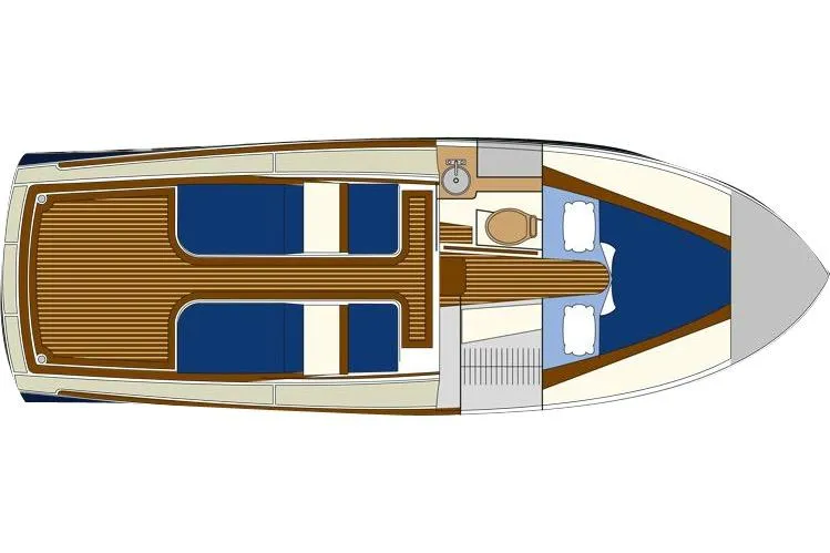 Slide: The Image of Top view layout of a 2008 San Juan 30 boat interior design. - 28