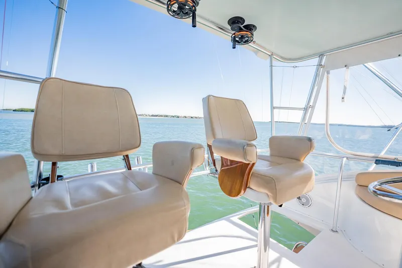 Slide: The Image of Luxurious seating on a 2001 Post 42 yacht with ocean view. - 53