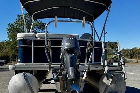 Slide: The Image of 2018 Godfrey Sweetwater 2086 C pontoon boat with canopy and outboard motor. - 3