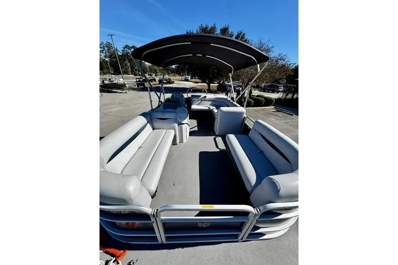 Slide: The Image of 2018 Godfrey Sweetwater 2086 C pontoon boat with spacious seating and canopy. - 7