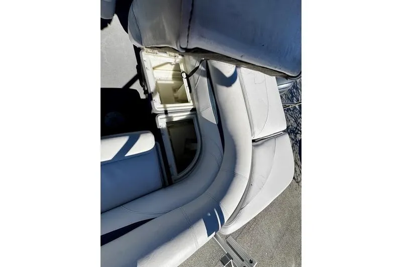 Slide: The Image of 2018 Godfrey Sweetwater 2086 C boat interior with open storage compartment. - 9