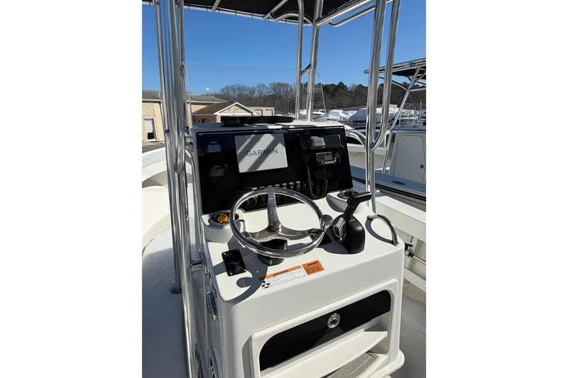 Slide: The Image of 2022 Parker 2100 Special Edition boat console with Garmin navigation system. - 10