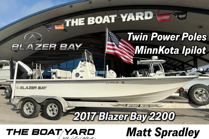 The Image of 2017 Blazer Bay 2200 boat with twin power poles and MinnKota iPilot at The Boat Yard. - 1