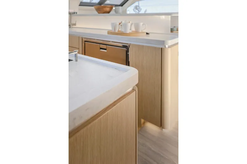 Slide: The Image of Modern kitchen on Privilege Signature 510 yacht, year 2025. - 12