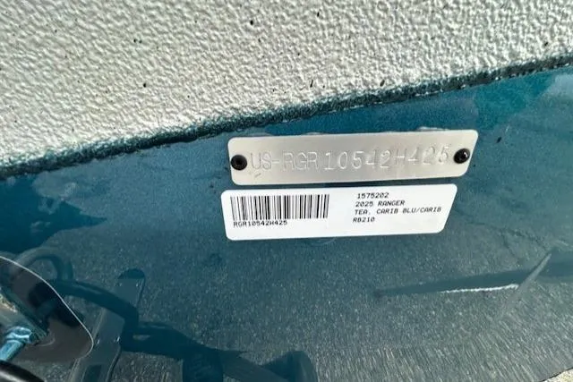 Slide: The Image of 2025 Ranger RB210 identification plate with serial number and barcode. - 10