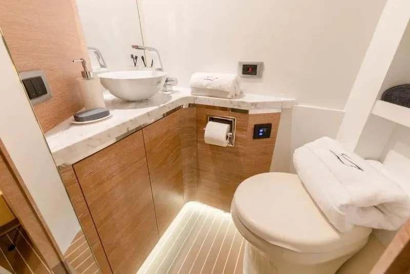 Slide: The Image of Luxurious interior of 2020 Scout 530 LXF yacht with cozy seating and modern design. - 29