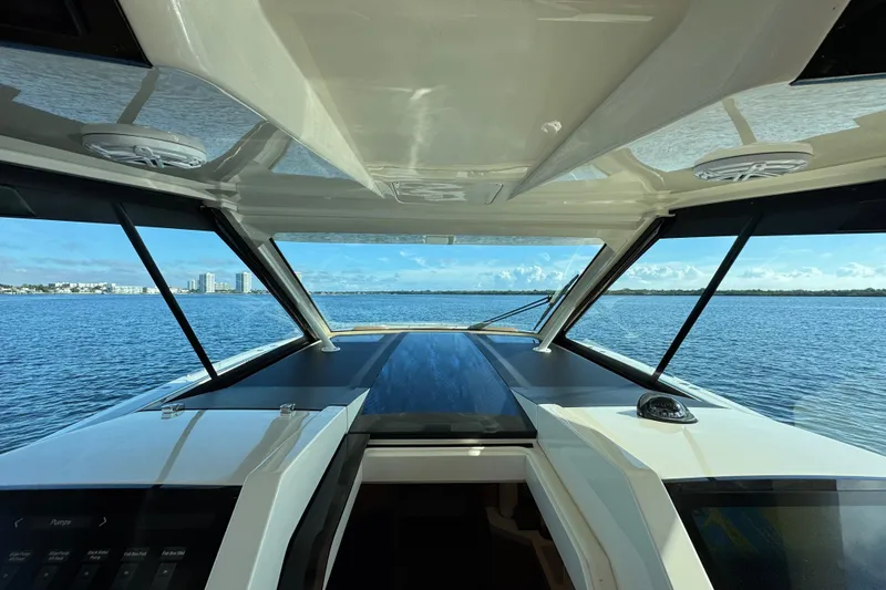 Slide: The Image of Luxurious cabin interior of 2020 Scout 530 LXF yacht with cozy bedding. - 35