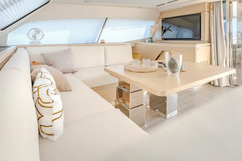 Slide: The Image of Luxurious interior of Privilege Signature 510 yacht, year 2025. - 19