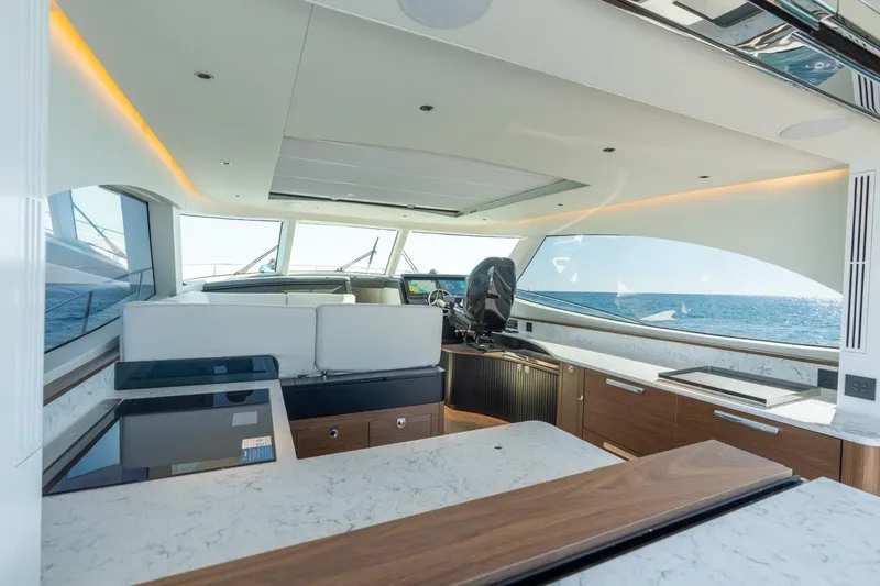 Slide: The Image of Luxurious interior of 2026 ECLIPSE 505 Shadow yacht with modern design and ocean view. - 31