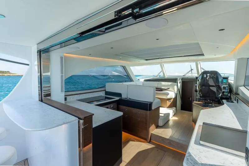 Slide: The Image of Luxurious interior of 2026 ECLIPSE 505 Shadow yacht with modern design and ocean view. - 9