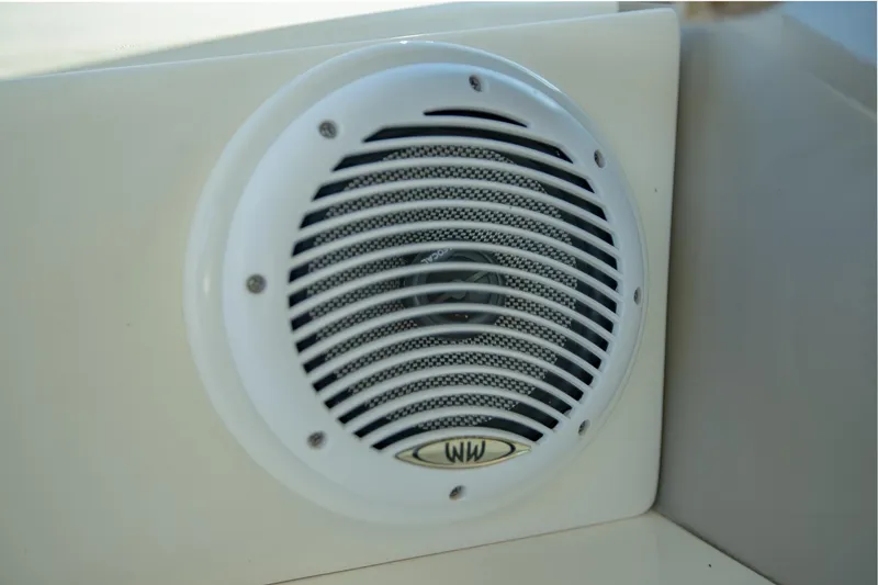 Slide: The Image of White speaker on 2005 Sea Ray 420 Sundancer boat interior. - 37