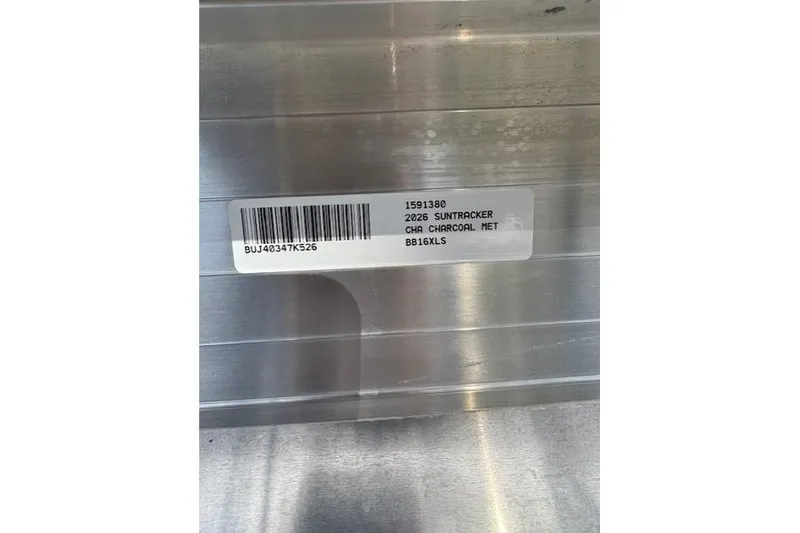 Slide: The Image of Barcode label on 2026 Sun Tracker Bass Buggy 16 XL Select boat. - 14