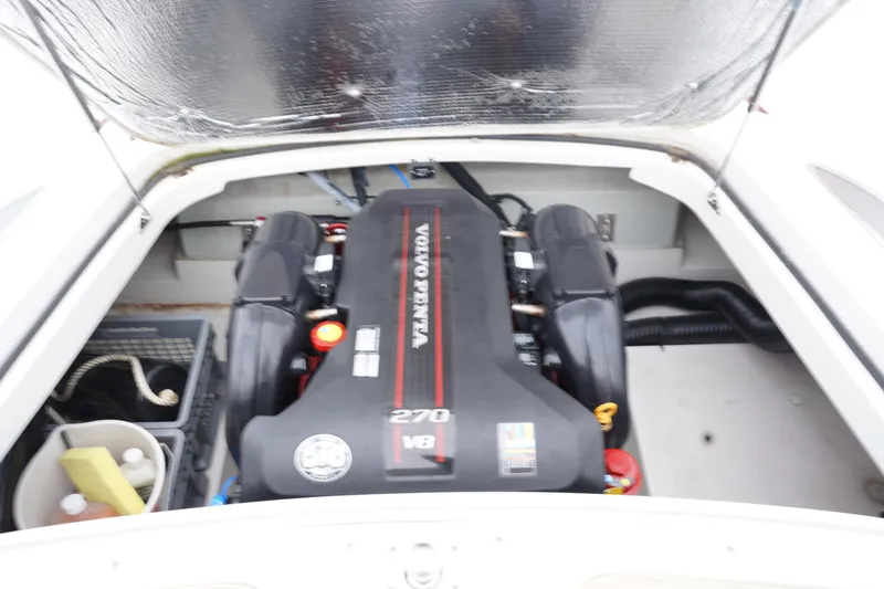 Slide: The Image of Engine compartment of a 2015 Chris-Craft Lancer 20 with Volvo Penta V8 engine. - 29
