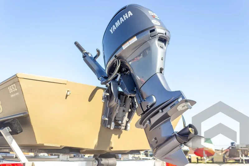 Slide: The Image of 2026 G3 Gator Tough 1652 VBW boat with Yamaha outboard motor, side view. - 20