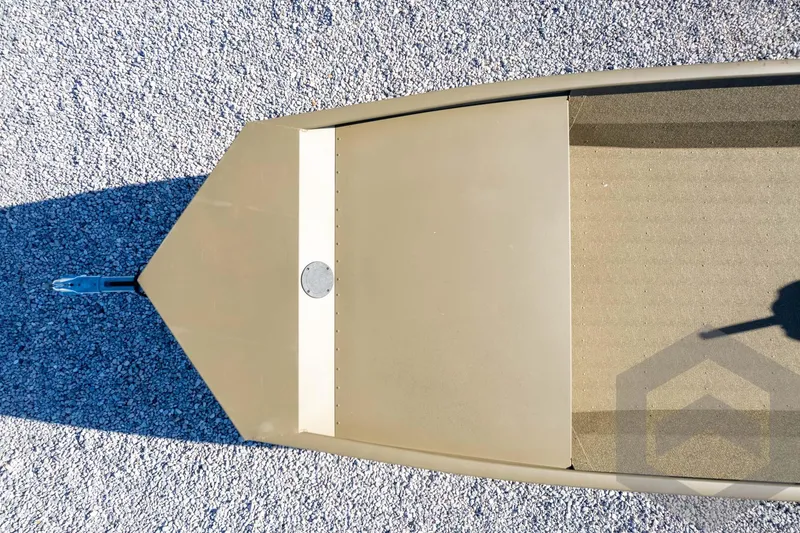 Slide: The Image of Top view of 2026 G3 Gator Tough 1652 VBW boat on gravel surface. - 35