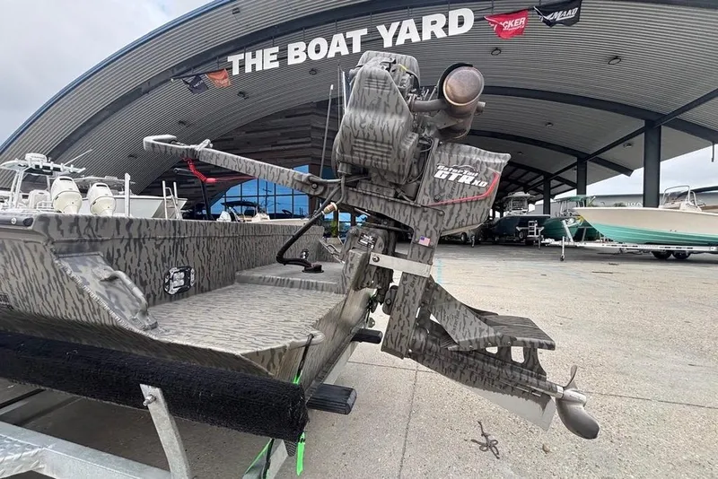 Slide: The Image of 2023 Gator Tail Extreme series boat with camo design at The Boat Yard. - 8