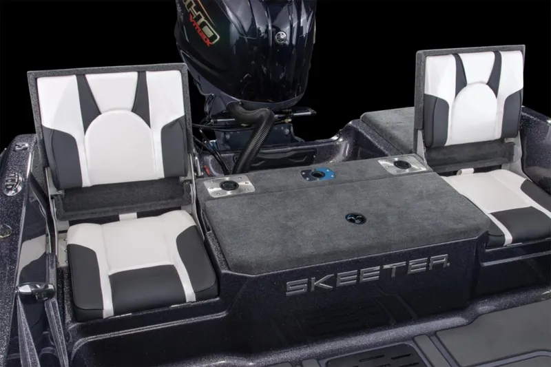 Slide: The Image of Manufacturer Provided Image: 2026 Skeeter Solera 205 boat interior with dual seats and motor. - 18