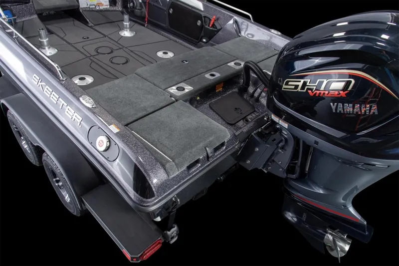 Slide: The Image of Manufacturer Provided Image: 2026 Skeeter Solera 205 boat with Yamaha SHO VMAX engine, rear deck view. - 20