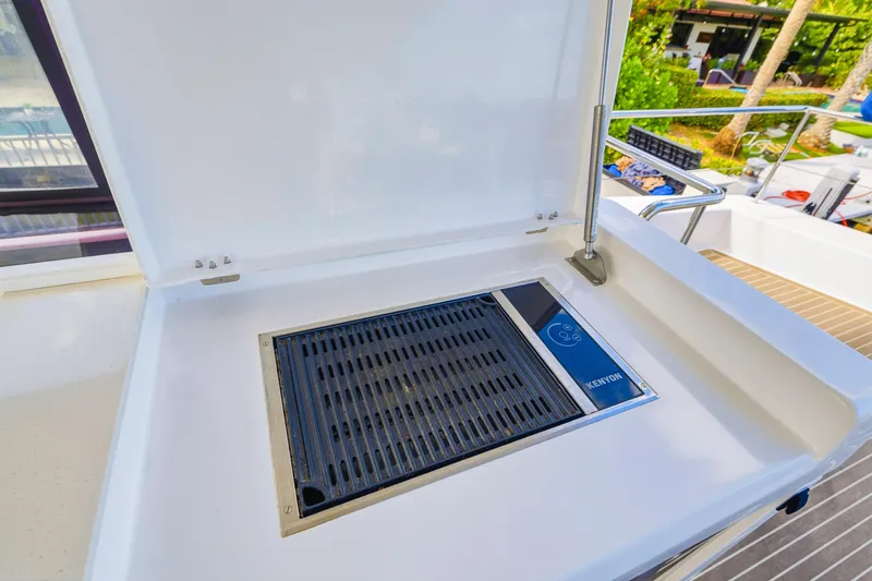Slide: The Image of Built-in grill on 2023 Leopard 46 Powercat yacht deck. - 24