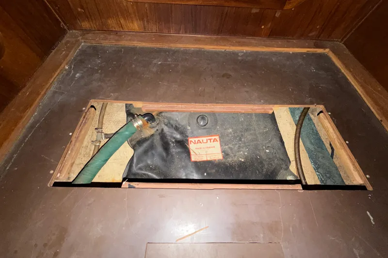 Slide: The Image of 1983 Morgan Catilina interior showing a Nauta flexible water tank installation. - 99