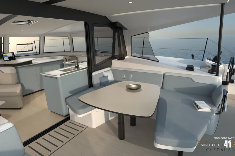 Slide: The Image of Interior view of Nautitech 41 Type S yacht, 2026 model. - 12