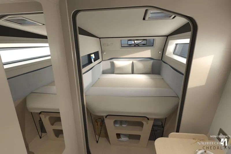 Slide: The Image of Interior of Nautitech 41 Type S 2026, modern bedroom design. - 22