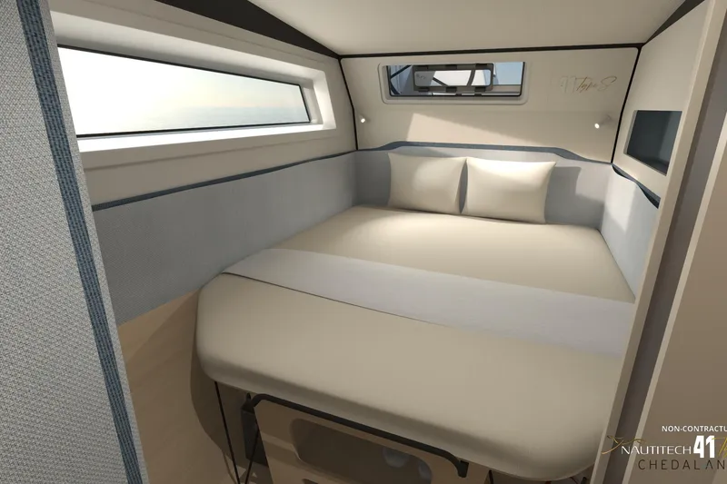 Slide: The Image of Interior of Nautitech 41 Type S 2026 with cozy bed. - 32