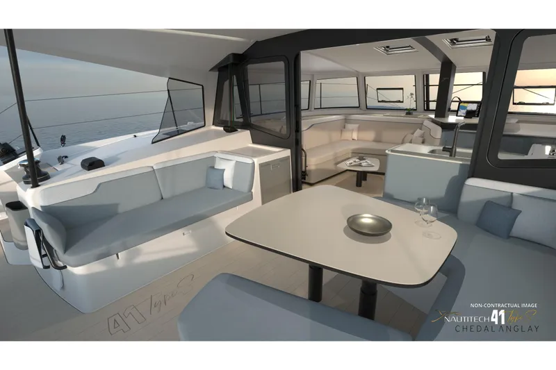 Slide: The Image of Interior of Nautitech 41 Type S yacht, model year 2026. - 14