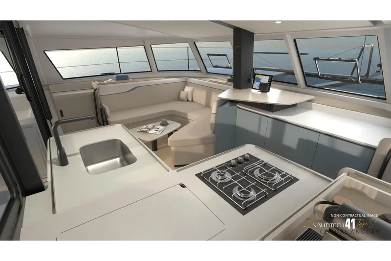 Slide: The Image of Interior of Nautitech 41 Type S yacht, modern design, 2026 model. - 17
