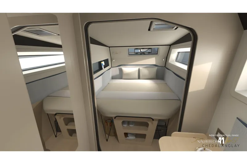 Slide: The Image of Interior of Nautitech 41 Type S 2026, modern bedroom design. - 22
