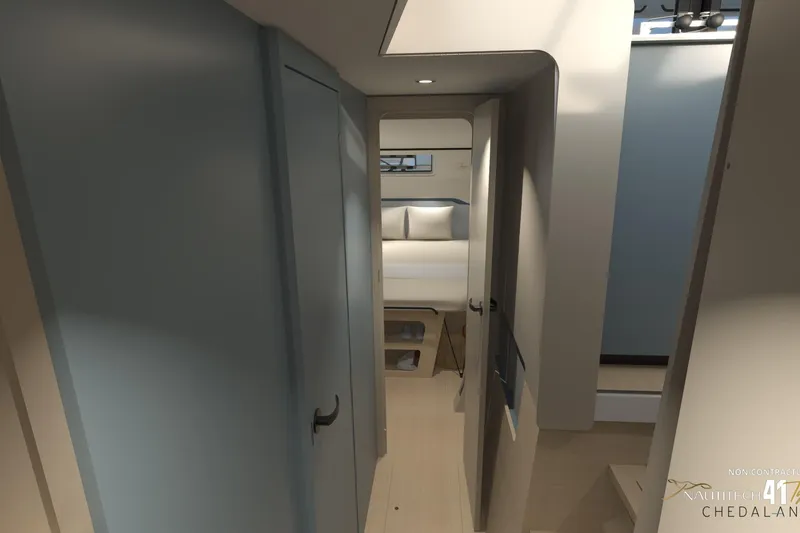 Slide: The Image of Interior of 2026 Nautitech 41 Type S catamaran cabin. - 37
