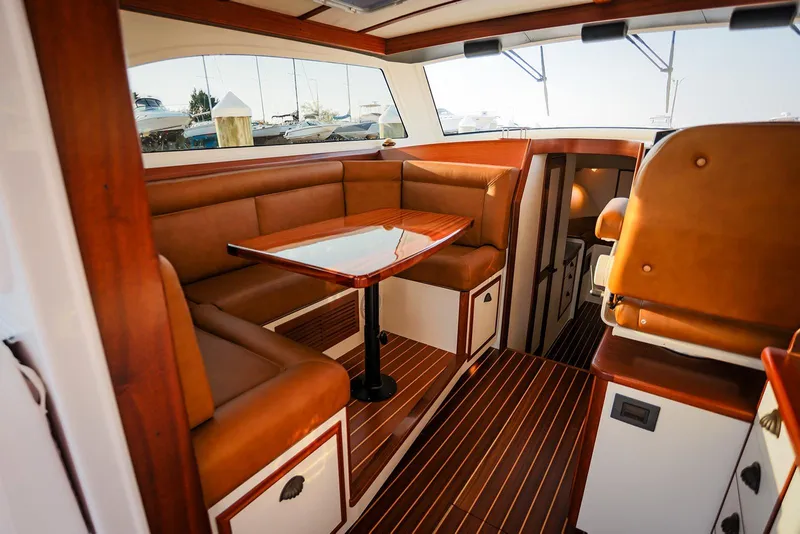 Slide: The Image of Luxurious interior of 2027 Composite Yacht CY39 with elegant wood and leather finishes. - 13