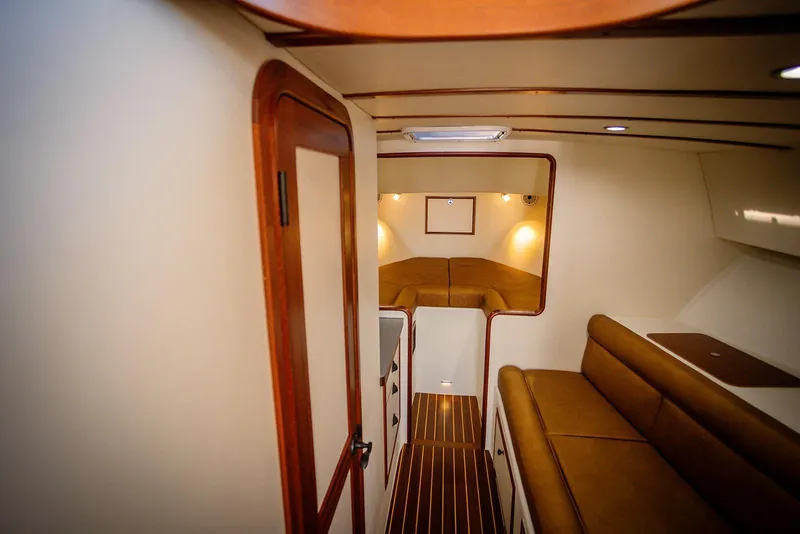 Slide: The Image of Luxurious interior of 2027 Composite Yacht CY39 with elegant wood and leather finishes. - 20