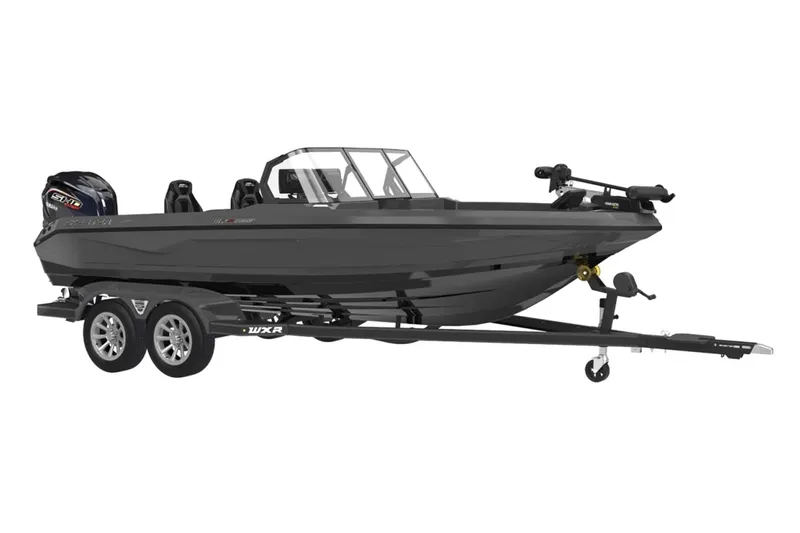 Slide: The Image of Manufacturer Provided Image: 2026 Skeeter WXR2060 F boat on trailer, sleek design, dual-axle, outboard motor. - 20