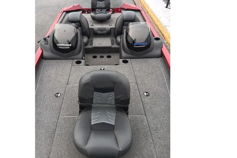 Slide: The Image of 2019 Tracker Pro Team 195 TXW Tournament Edition boat interior with Lowrance electronics. - 6